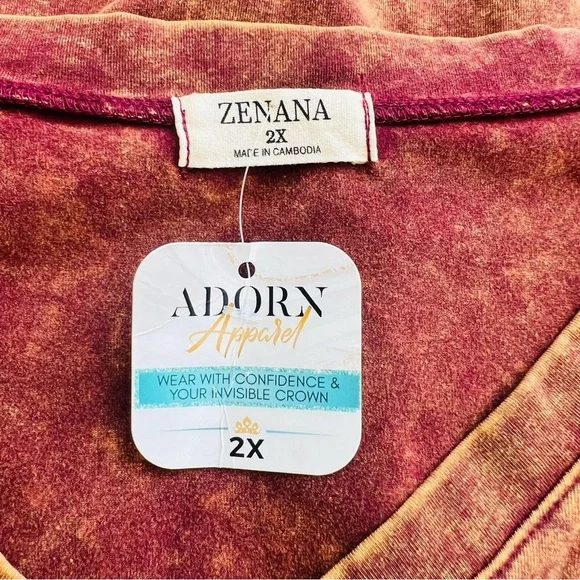 Zenana mineral wash hi-low hem t-shirt - Picture 6 of 7